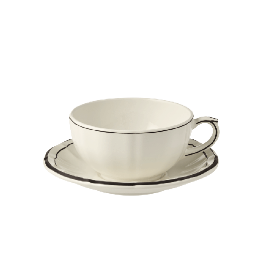 Box of 2 breakfast cups & saucers - Filet Midnight