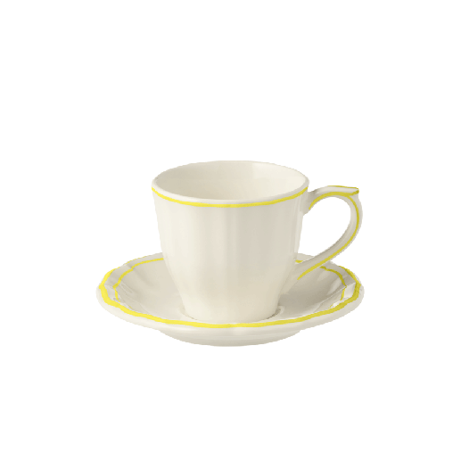 Box of 2 US tea cups & saucers - Filet Lemon