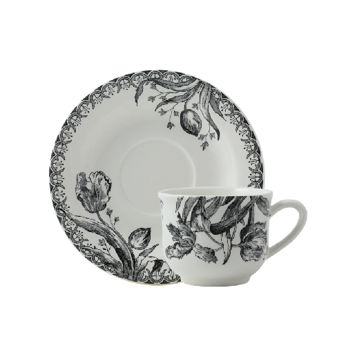 Box of 2 tea cups & saucers - Tulipes