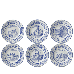 Box of 6 dessert plates assorted - Châteaux de la Loire