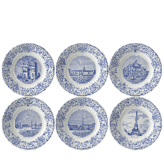 Coffret de 6 assiettes dessert assorties - Monuments de Paris