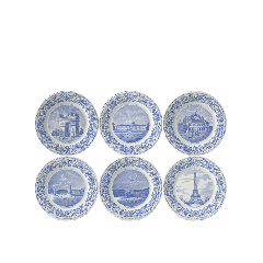 Coffret de 6 assiettes mignardises assorties - Monuments de Paris