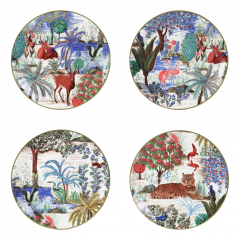 Set of 4 canape plates assorted - Jardin du Palais