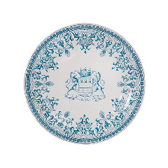 Coffret de 4 assiettes dessert blason - Les dépareillées bleu