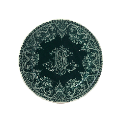 Coffret de 4 assiettes dessert monogramme - Les dépareillées vert 