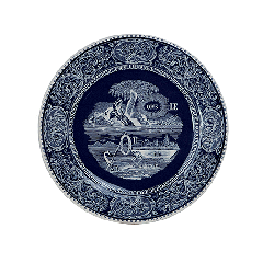 Coffret de 4 assiettes dessert rébus - Les dépareillées bleu 