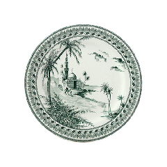 Coffret de 4 assiettes dessert vues d'Orient - Les dépareillées vert