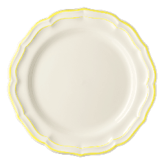 Coffret de 4 assiettes plates - Filet citron 