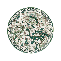 Assiette plate - Pivoines Vertes