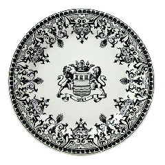 Coffret de 4 assiettes plates blason - Les dépareillées vert 