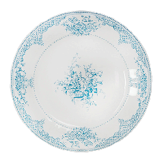 Coffret de 4 assiettes plates fleurs - Les dépareillées bleu