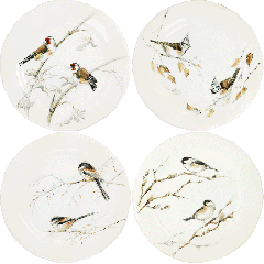 Set of 4 assorted dessert plates
