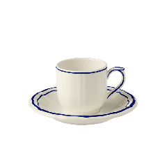 Coffret de 2 tasses & soucoupes à café - Filet Cobalt