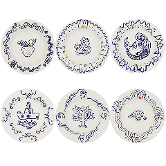 Coffret de 6 assiettes creuses assorties - L'Archipel Sentimental