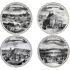 Box of 4 dessert plates assorted - Endroits remarquables