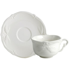 Coffret de 2 tasses & soucoupes à thé - Rocaille blanc