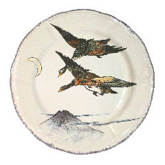 Assiette plate canards en vol - Grands Oiseaux - Ø 26,3 cm