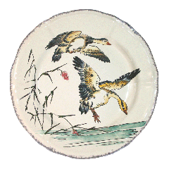 Assiette plate oies cendrées - Grands Oiseaux - Ø 26,3 cm