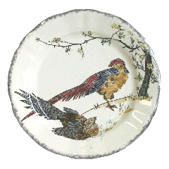 Assiette plate faisans dorés - Grands Oiseaux - Ø 26,3 cm