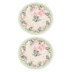 Coffret 2 assiettes mignardises - Pompadour - Ø 12,8 cm