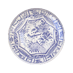 Box of 4 dessert plates - Oiseau bleu