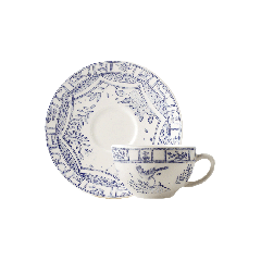 Box of 2 tea cups & saucers - Oiseau bleu