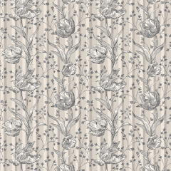 Papier peint à motifs Tulipes Beige 75cm X 10m