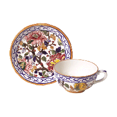 Tasse et soucoupe à déjeuner - Pivoines
