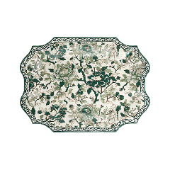 Plat de service - Pivoines Vertes