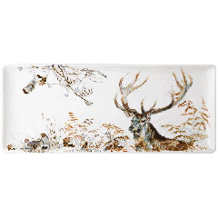 Oblong serving tray stag