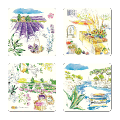 Box of 4 coasters - Provence 