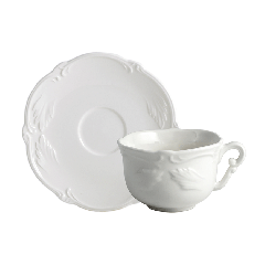 Coffret de 2 tasses & soucoupes à déjeuner - Rocaille blanc 