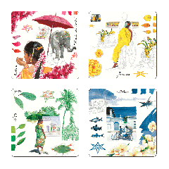 Coffret de 4 dessous de verres - Route des Indes