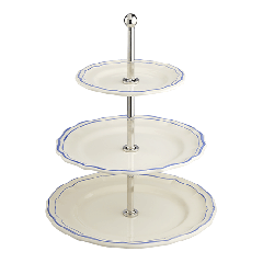 Three-tier cake stand - Filet blue
