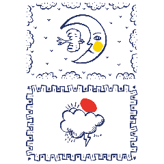 2 sets de table assortis : Lune + Nuage - L'Archipel Sentimental