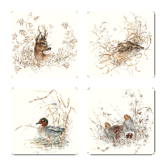 Coffret de 4 dessous de verres - Sologne