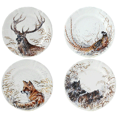 dessert plates assorted, Game - set of 4