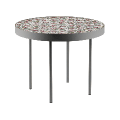 Table basse - Dominoté roses - noir