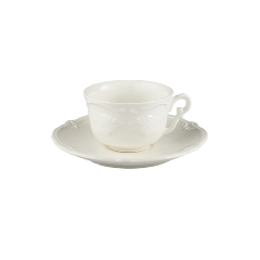 Tasse et soucoupe à café - Rocaille blanc