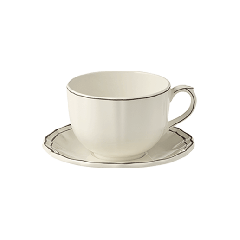 Tasse et soucoupe à déjeuner Jumbo - Filet Taupe