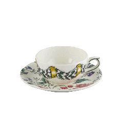 Tasse et soucoupe à thé - Dominoté - 13 cl. Ø 15,3 cm