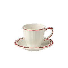 Coffret de 2 tasses & soucoupes à thé US - Filet Rouge