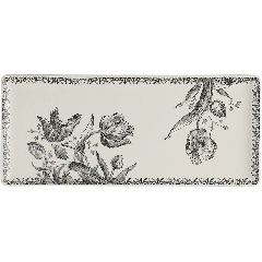 Oblong serving tray - Tulipes Noires - 36 x 15,5 cm