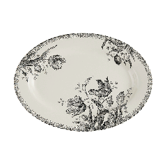 Oval platter - Tulipes Noires - 37 x 26 cm